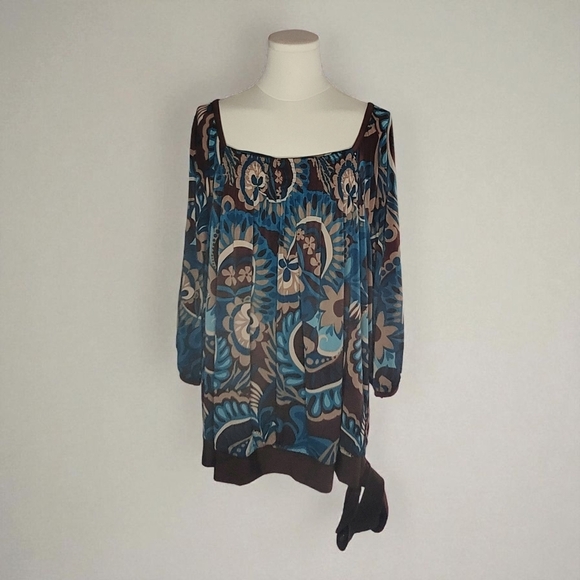 Apt. 9 Tops - Apt. 9  - 2X Beige Blue Brown Floral Top